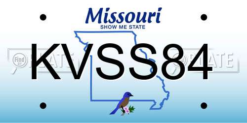 KVSS84 Missouri License Plate