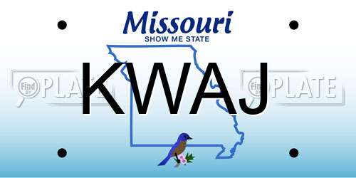 KWAJ Missouri License Plate