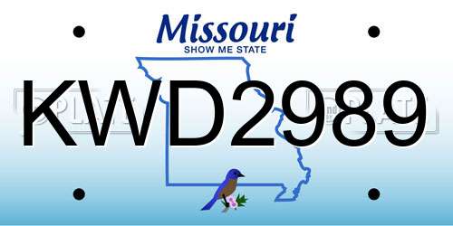 KWD2989 Missouri License Plate