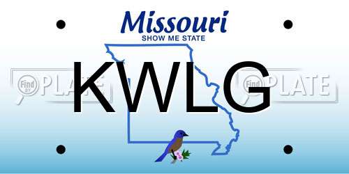 KWLG Missouri License Plate