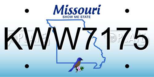 KWW7175 Missouri License Plate