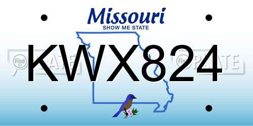 KWX824 Missouri License Plate