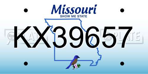 KX39657 Missouri License Plate