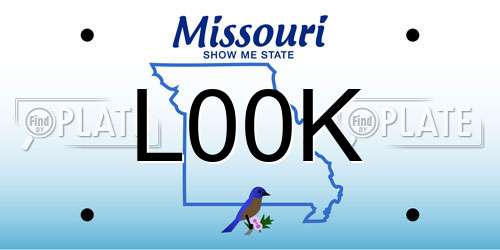 L00K Missouri License Plate