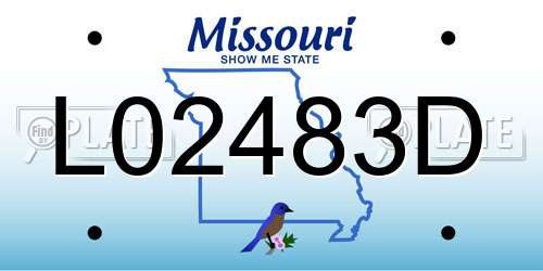 L02483D Missouri License Plate