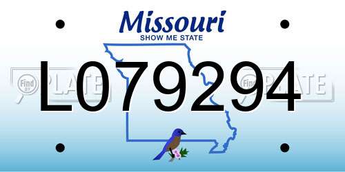 L079294 Missouri License Plate
