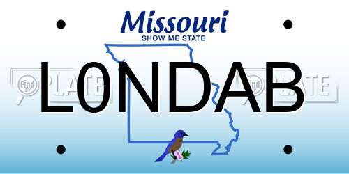 L0NDAB Missouri License Plate
