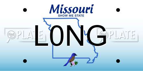 L0NG Missouri License Plate