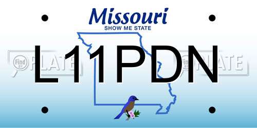 L11PDN Missouri License Plate