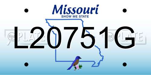 L20751G Missouri License Plate