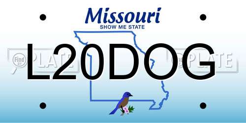 L20DOG Missouri License Plate