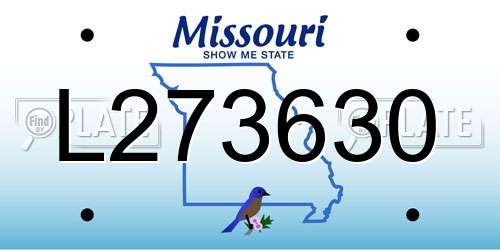 L273630 Missouri License Plate