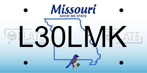 L30LMK Missouri License Plate