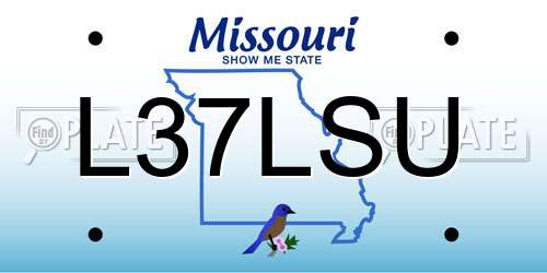 L37LSU Missouri License Plate