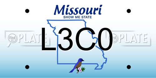 L3C0 Missouri License Plate