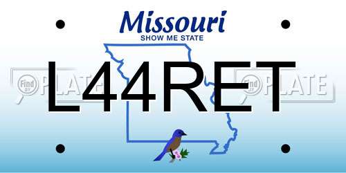 L44RET Missouri License Plate