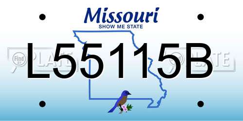 L55115B Missouri License Plate