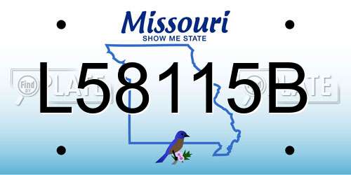 L58115B Missouri License Plate