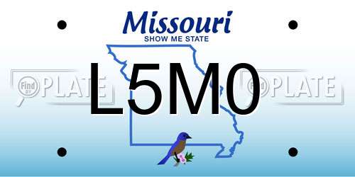 L5M0 Missouri License Plate