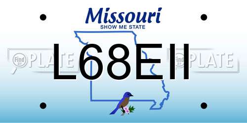 L68EII Missouri License Plate