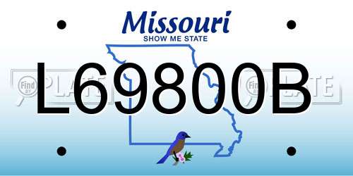 L69800B Missouri License Plate