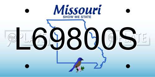 L69800S Missouri License Plate