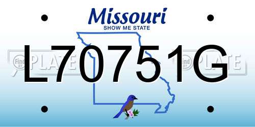L70751G Missouri License Plate
