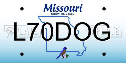 L70DOG Missouri License Plate