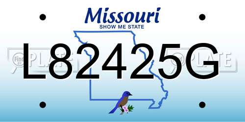 L82425G Missouri License Plate