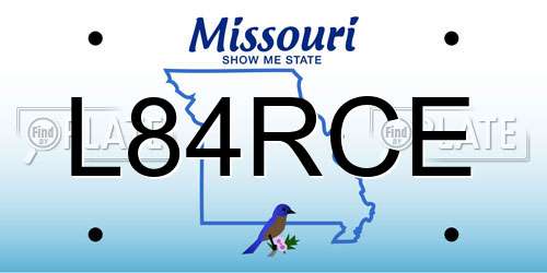 L84RCE Missouri License Plate