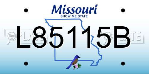 L85115B Missouri License Plate