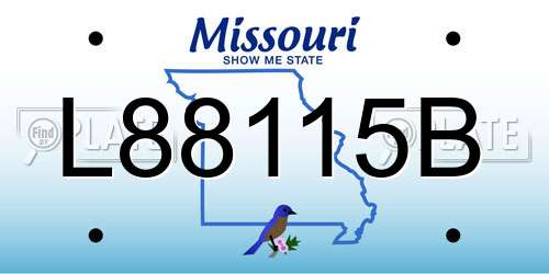 L88115B Missouri License Plate