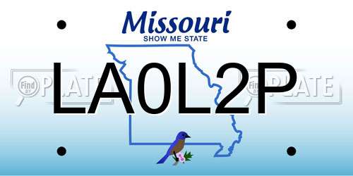 LA0L2P Missouri License Plate