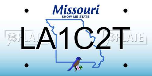 LA1C2T Missouri License Plate