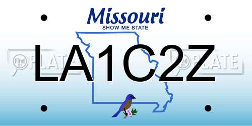 LA1C2Z Missouri License Plate