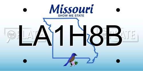 LA1H8B Missouri License Plate