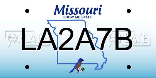LA2A7B Missouri License Plate