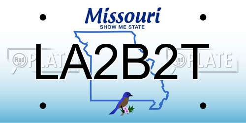 LA2B2T Missouri License Plate