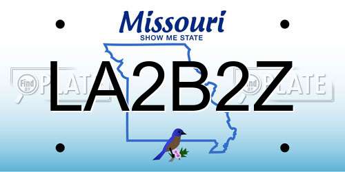 LA2B2Z Missouri License Plate