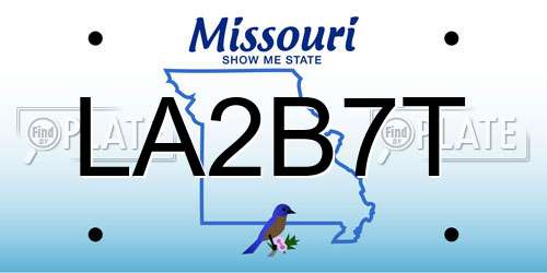 LA2B7T Missouri License Plate