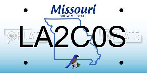 LA2C0S Missouri License Plate
