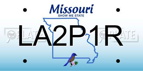 LA2P1R Missouri License Plate