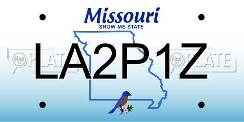 LA2P1Z Missouri License Plate