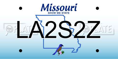 LA2S2Z Missouri License Plate