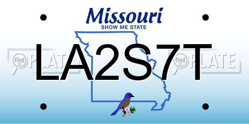 LA2S7T Missouri License Plate