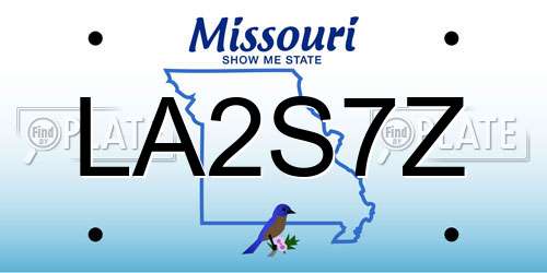 LA2S7Z Missouri License Plate