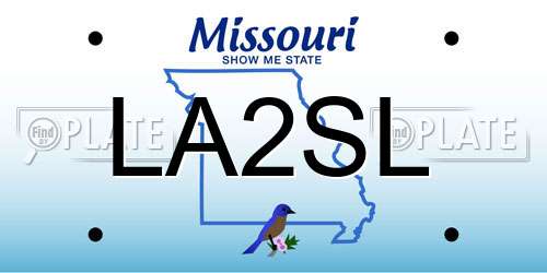 LA2SL Missouri License Plate