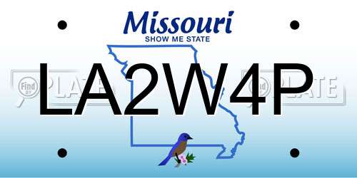 LA2W4P Missouri License Plate