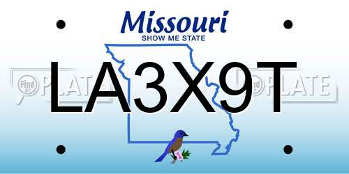 LA3X9T Missouri License Plate