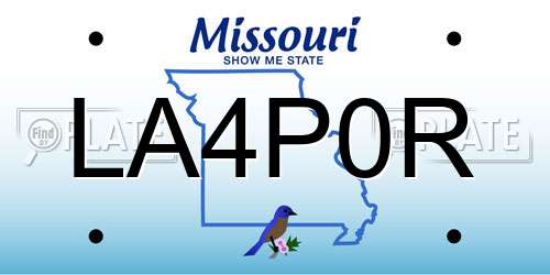 LA4P0R Missouri License Plate